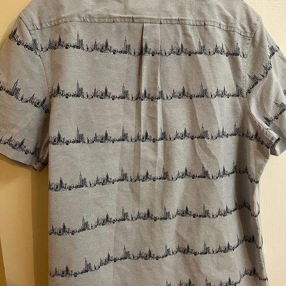 Original Penguin Patterned City Scape Sky Line Men's Shirt - Picture 6 of 7